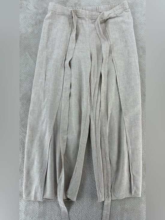 DREW Pants - DREW by Anthropologie Connie flax faux wrap wide leg pants, Sand color